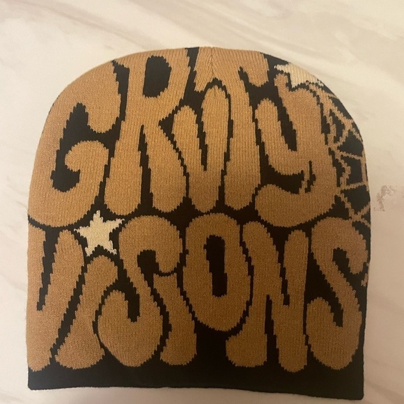 Black and Light Brown Gravity Vision Beanie - Picture 2 of 4